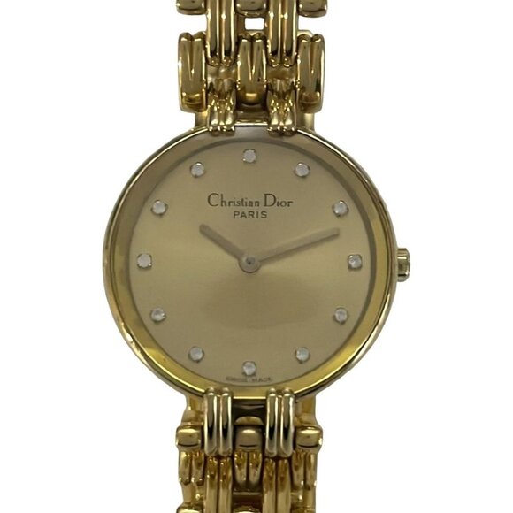 Auth DIOR/ChristianDior Bagheera D44-155 A***** Gold Women's Wrist Watch - Picture 1 of 5